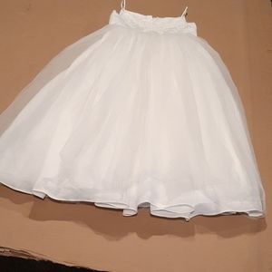 Oleg CASSINI FORMAL WHITE DRESS SEQUINS SIZE 4 FLO